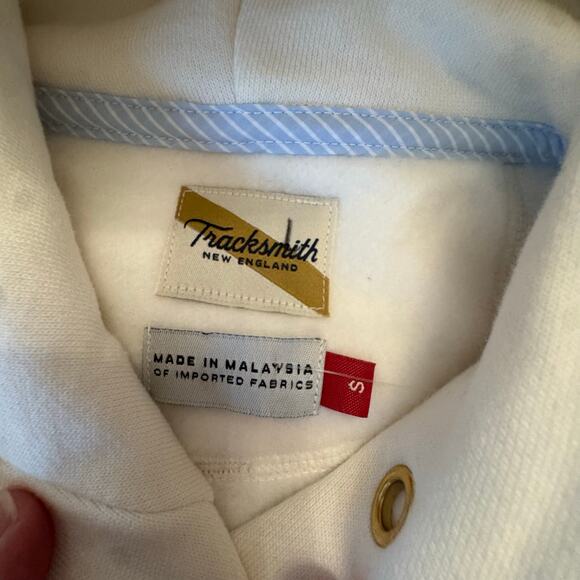 New Tracksmith Trackhouse Sweatshirt long sleeve white hood size small cotton - Picture 9 of 11